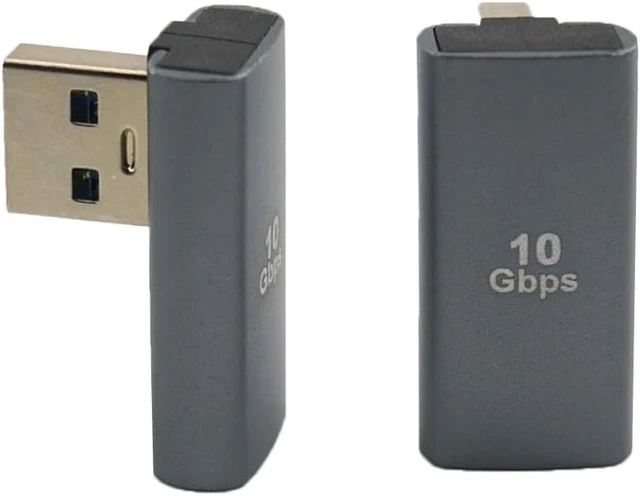 Alt view image 2 of 5 - 90 Degree USB 3.1 Adapter Left and Right Corner USB A Male/Female Converter Extender Compatible with laptops PCs USB A Chargers Power Banks etc. (2-Pack)