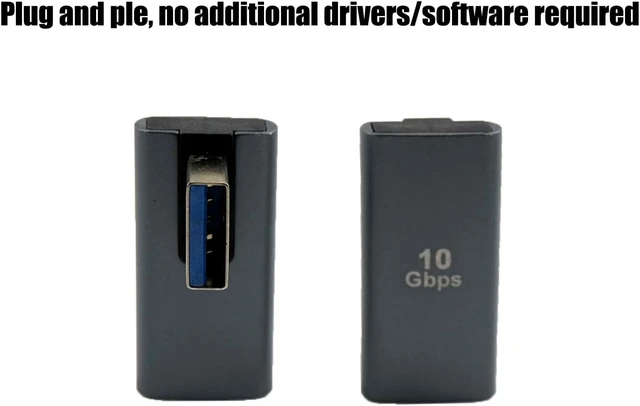 Alt view image 5 of 5 - 90 Degree USB 3.1 Adapter Left and Right Corner USB A Male/Female Converter Extender Compatible with laptops PCs USB A Chargers Power Banks etc. (2-Pack)
