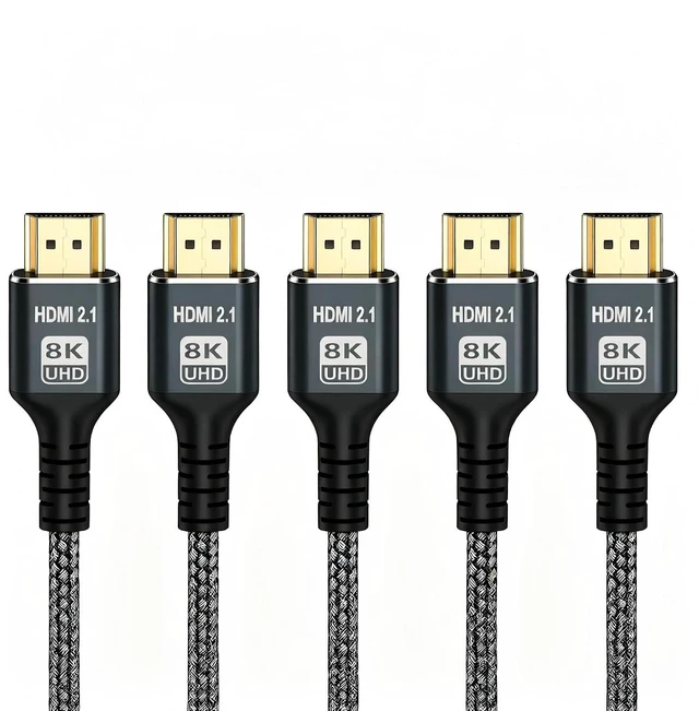 Main image of Ultra High Speed 8K 10K 4K HDMI Cable 3.3ft 5-Pack 48Gbps Nylon Braided