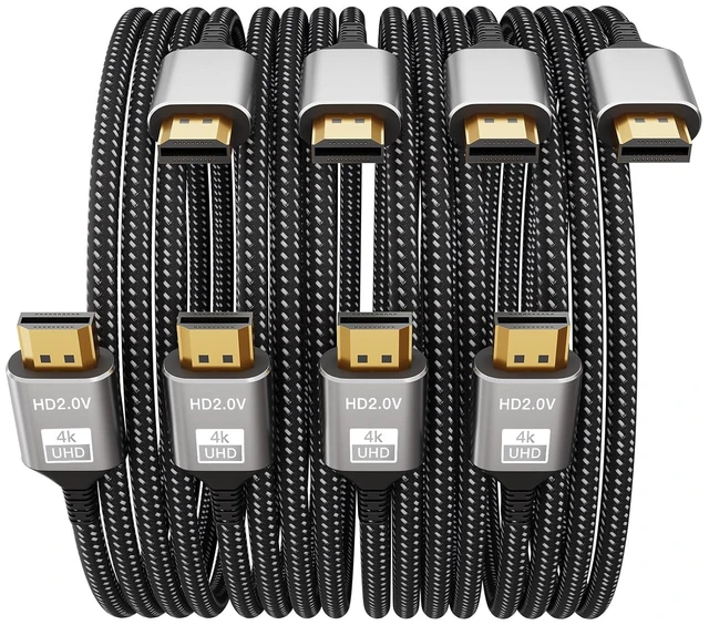 Main image of Yiecheng 4K HDMI Cable 6.6FT 4-Pack Braided Nylon 18Gbps 60Hz HDR ARC
