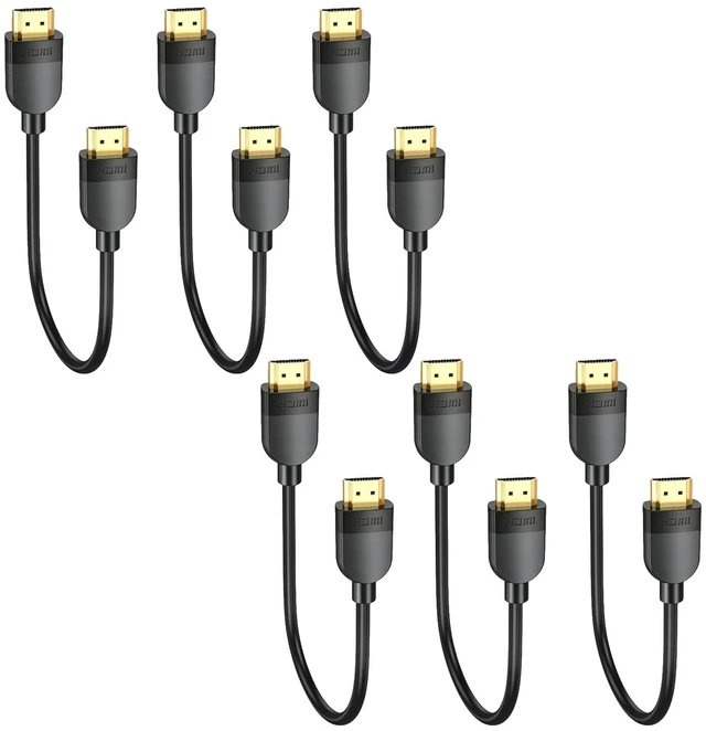 Main image of HDMI Cable 6 inch 6-Pack Short HDMI 2.0 Cord 4K@60Hz 18Gbps