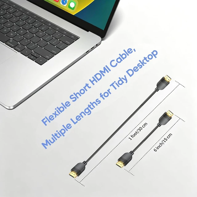 Alt view image 4 of 7 - HDMI Cable 6 inch 6-Pack Short HDMI 2.0 Cord 4K@60Hz 18Gbps