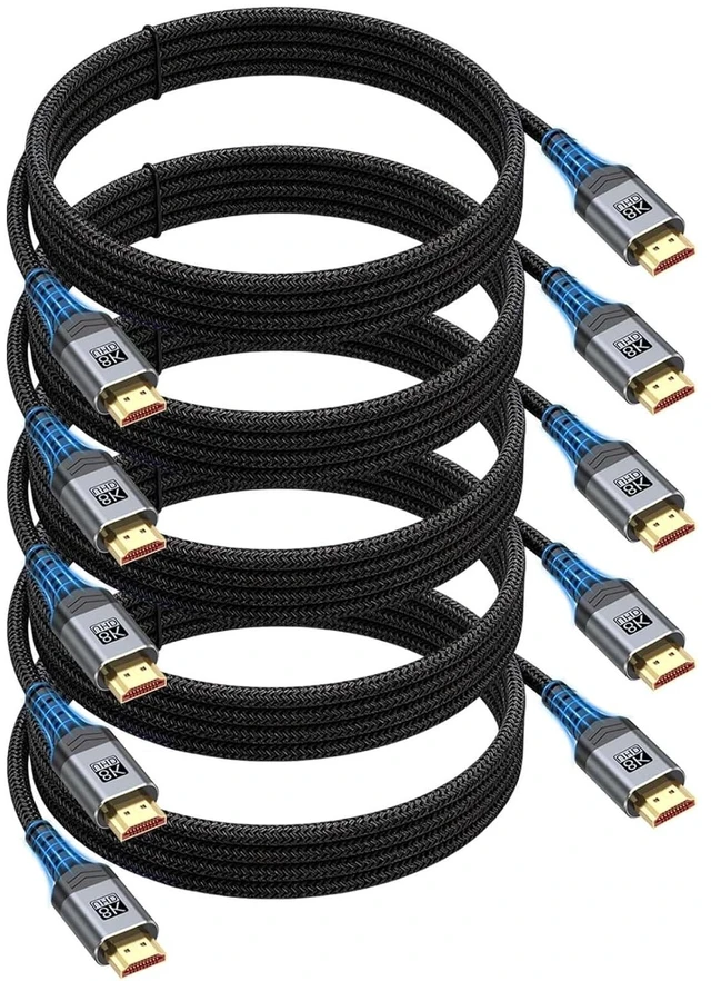 Main image of High Speed HDMI 2.1 Cable 8K 6FT 5-Pack for Computer TV CL3 Rated Shielded