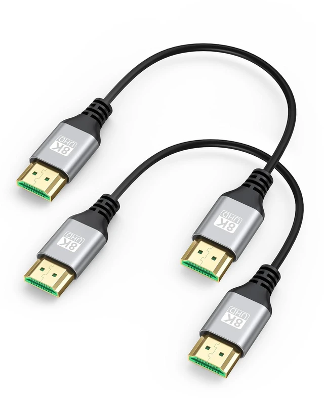 Main image of 8K Slim HDMI 2.1 Cable 6 Inch 2-Pack 48Gbps
