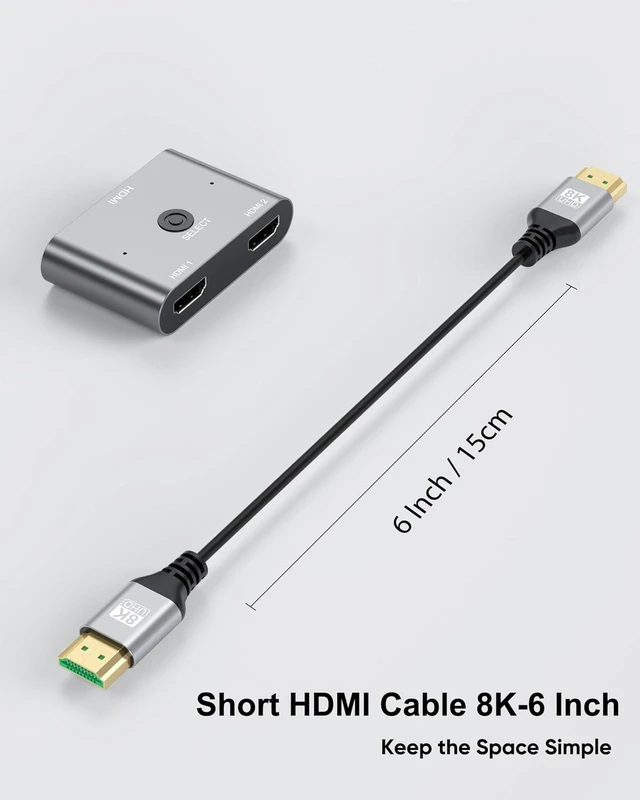 Alt view image 6 of 7 - 8K Slim HDMI 2.1 Cable 6 Inch 2-Pack 48Gbps