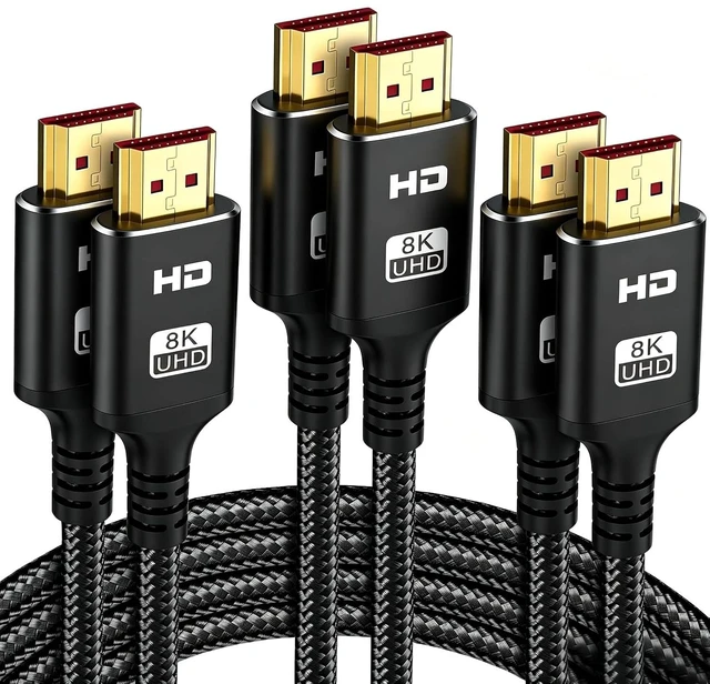 Main image of 10K 8K 4K HDMI Cable 5FT 3Pack HDMI 2.1 Cable