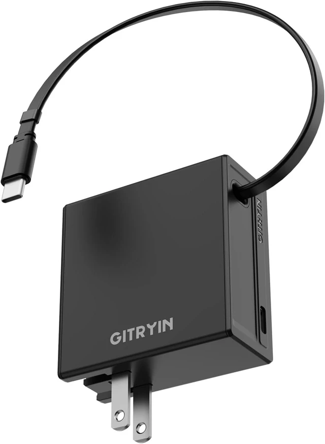 Main image of 65W GaN Retractable USB Laptop Charger 33.5in Type-C Cable 2 UsbC