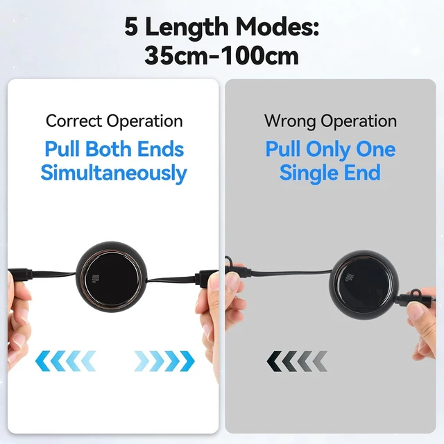 Alt view image 7 of 7 - 2 Pack Retractable Multi Fast Charging Cable 100W 4 in 1 USB-C to USB-C Cord Adjustable Lengths Multiple Charger Cables Compatible with iPhone 17/16/15/14 Pro Max iPad S25 Tablets