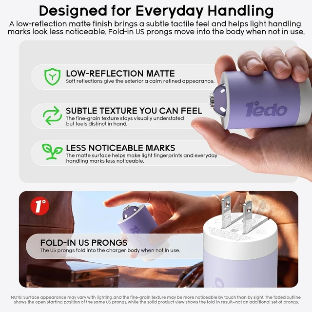Alt view image 6 of 7 - 30W GaN USB-C Wall Charger Foldable Plug Fast Charging for Tablet & Phones