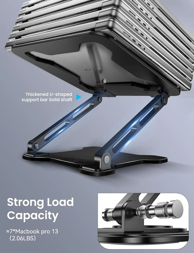 Alt view image 6 of 7 - Adjustable Laptop Stand for Desk Portable Airflow Laptop Riser Holder