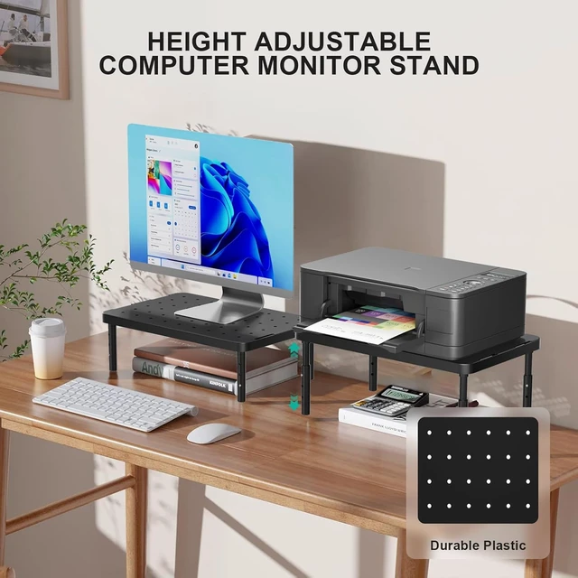 Alt view image 3 of 7 - Computer Monitor Stand for Desk Adjustable Laptop Riser up to 44 lbs