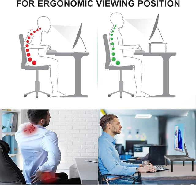 Alt view image 6 of 7 - Computer Monitor Stand for Desk Adjustable Laptop Riser up to 44 lbs