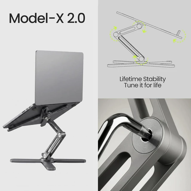 Alt view image 4 of 7 - Model-X 2.0 Laptop Stand Laptop Stand for Desk Adjustable Height
