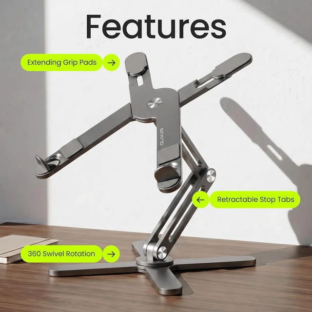 Alt view image 3 of 7 - Model-X 2.0 Laptop Stand Laptop Stand for Desk Adjustable Height