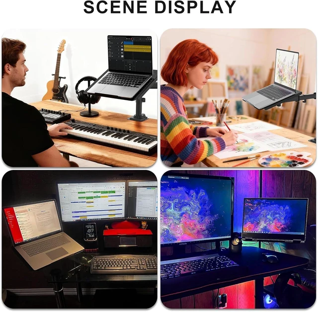 Alt view image 7 of 7 - Adjustable Laptop Desk Mount for 17 inch Notebook or 32 inch Screen