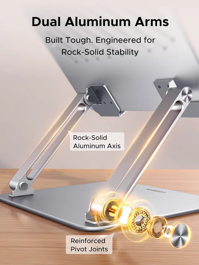 Alt view image 3 of 7 - Portable Laptop Stand for Desk Adjustable Computer Stand