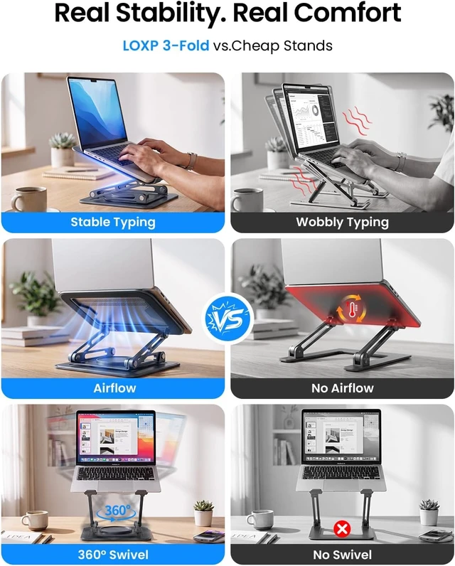 Alt view image 3 of 7 - 15 Laptop Stand for Desk 360° Rotating Heavy Duty Laptop Riser Stand