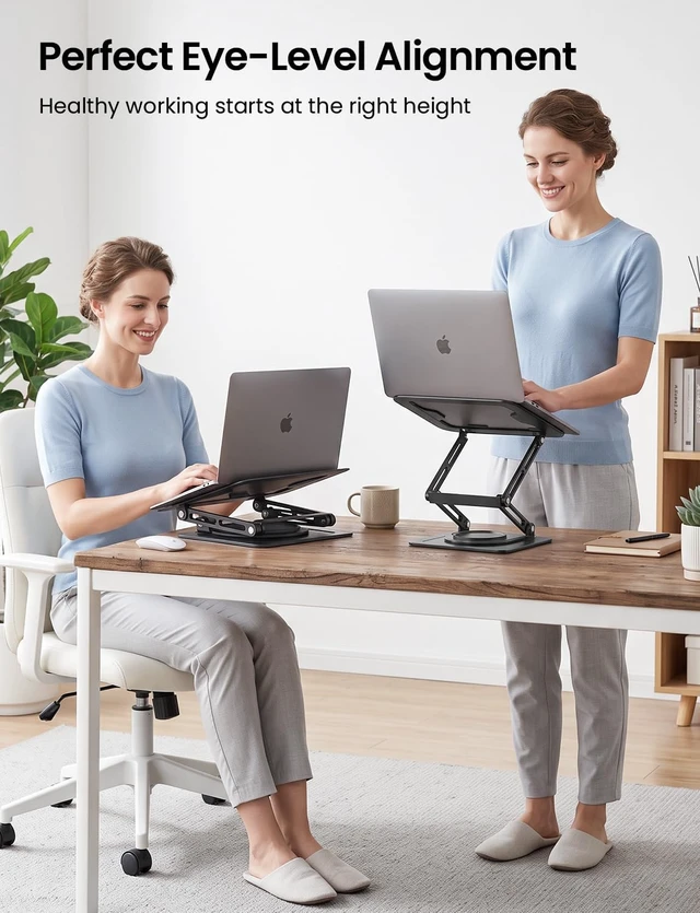 Alt view image 7 of 7 - 15 Laptop Stand for Desk 360° Rotating Heavy Duty Laptop Riser Stand