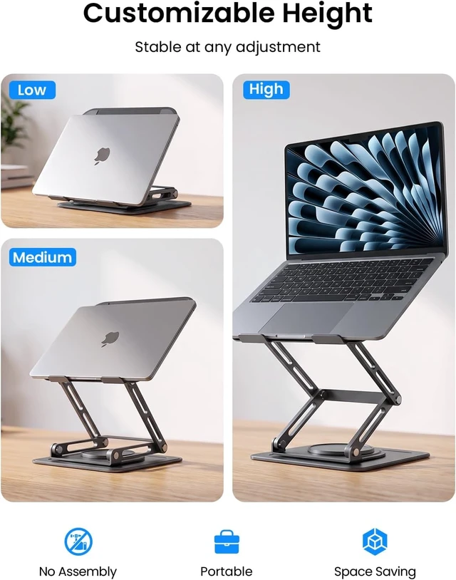 Alt view image 6 of 7 - 15 Laptop Stand for Desk 360° Rotating Heavy Duty Laptop Riser Stand