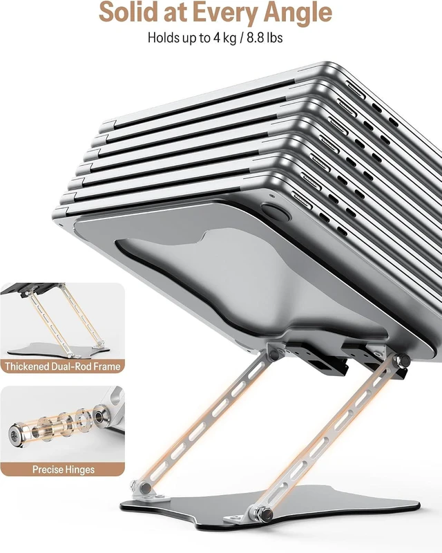 Alt view image 5 of 7 - Portable Laptop Stand Ultra-Slim Height Adjustable Laptop Riser