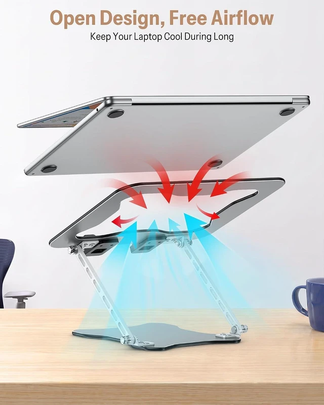 Alt view image 7 of 7 - Portable Laptop Stand Ultra-Slim Height Adjustable Laptop Riser
