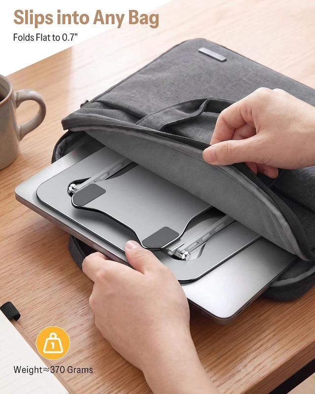 Alt view image 2 of 7 - Portable Laptop Stand Ultra-Slim Height Adjustable Laptop Riser