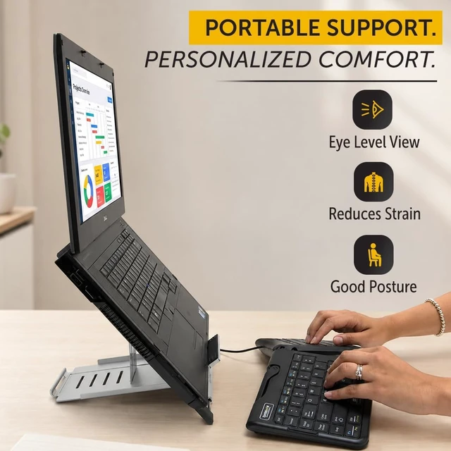 Alt view image 3 of 7 - Go! Travel Laptop and Tablet Stand Aluminum Laptop Riser