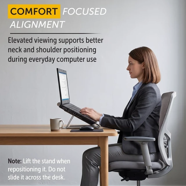 Alt view image 4 of 7 - Go! Travel Laptop and Tablet Stand Aluminum Laptop Riser