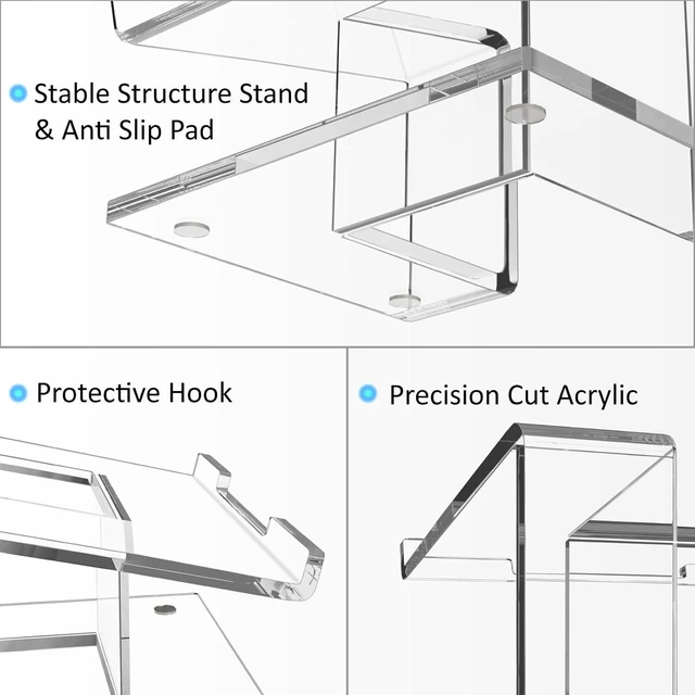 Alt view image 5 of 7 - Acrylic Laptop Stand for Desk Laptop Riser for 10-15.6 Inch Laptops Ergonomic Computer Stand Holder Compatible with Macbooks and Notebooks- Clear