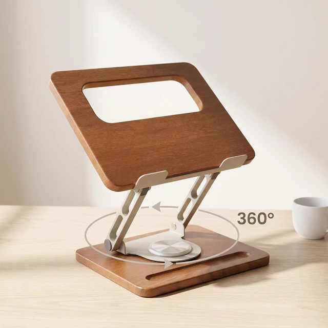 Alt view image 2 of 6 - 360° Rotating Ergonomic Desk Laptop Stand with Pen Slot for MacBook Air Pro