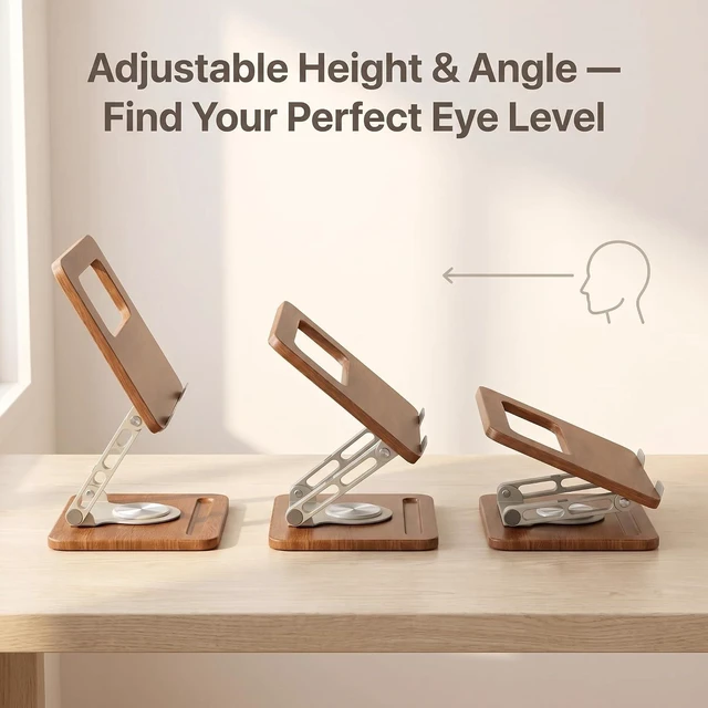 Alt view image 4 of 6 - 360° Rotating Ergonomic Desk Laptop Stand with Pen Slot for MacBook Air Pro