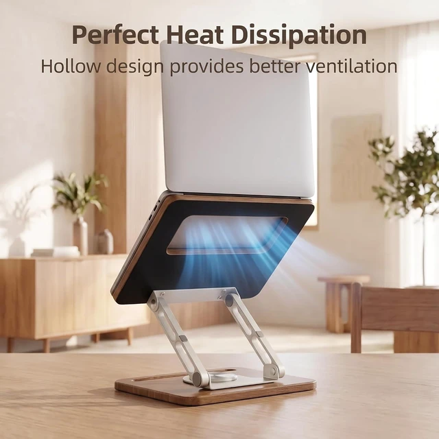 Alt view image 5 of 6 - 360° Rotating Ergonomic Desk Laptop Stand with Pen Slot for MacBook Air Pro