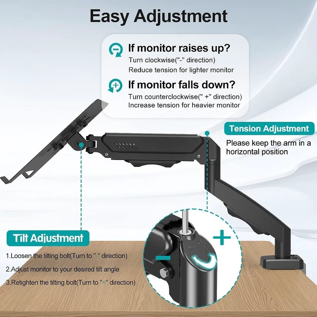 Alt view image 7 of 7 - Laptop Arm Mount for Desk Fits Max 17 Notebook and 32 Monitors