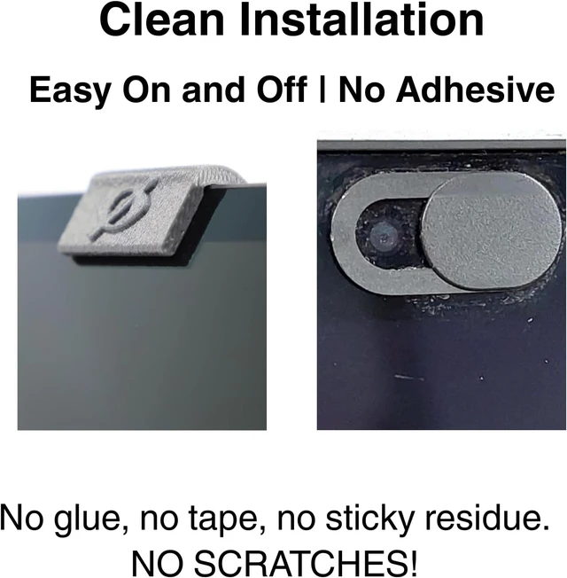 Alt view image 3 of 7 - Webcam Cover Slide for Laptop & Tablet Camera Privacy No Adhesive No Residue Flexible Cover for MacBook iPad PC & More 4 Pack Made in USA