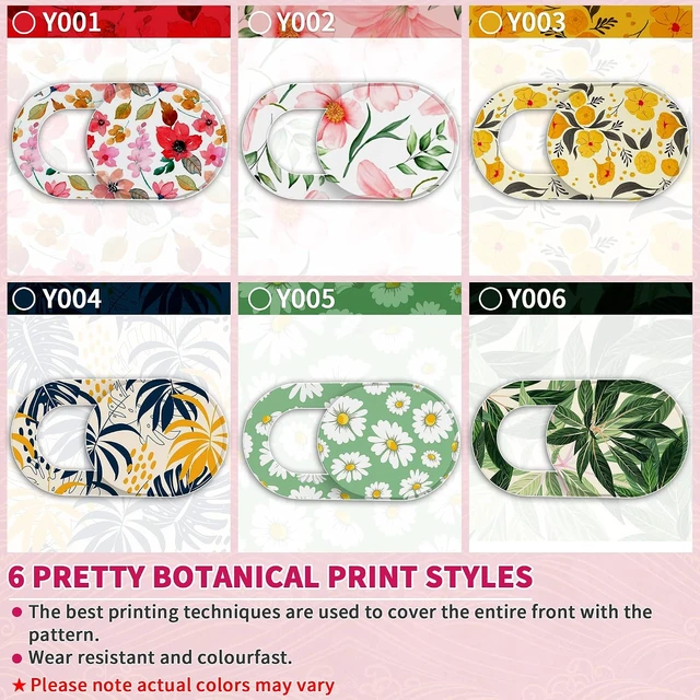 Alt view image 5 of 6 - Laptop Camera Cover Slide Cute (6 Pack) Ultra Thin Webcam Cover for iPhone iPad MacBook Pro Computer iMac Cell Phone PC Accessories 0.03 Camera Blocker Slider Great for Privacy - Flowers