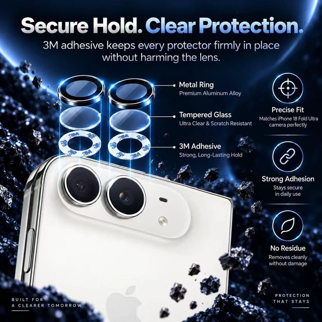Alt view image 5 of 7 - 2 Pack AR+AF Camera Lens Protector for iPhone DUO with Install Tray