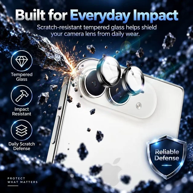 Alt view image 6 of 7 - 2 Pack AR+AF Camera Lens Protector for iPhone DUO with Install Tray