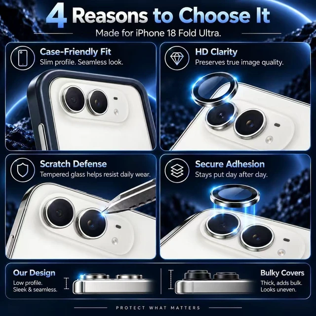 Alt view image 7 of 7 - 2 Pack AR+AF Camera Lens Protector for iPhone DUO with Install Tray
