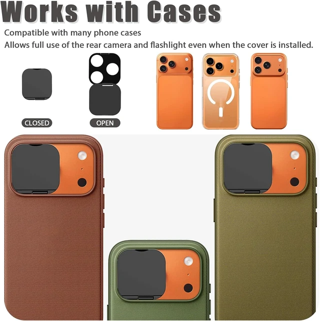 Alt view image 6 of 7 - Privacy Cover Compatible for iPhone 17 Pro/iPhone 17 Pro Max with Front Camera Cover Protect Privacy and Security But Not Affect Facial Recognition2Pack Black