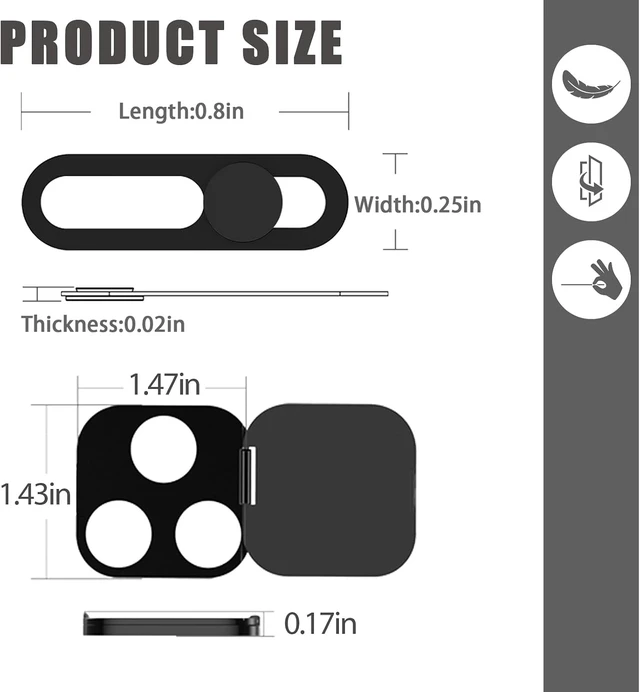 Alt view image 7 of 7 - Privacy Cover Compatible for iPhone 17 Pro/iPhone 17 Pro Max with Front Camera Cover Protect Privacy and Security But Not Affect Facial Recognition2Pack Black
