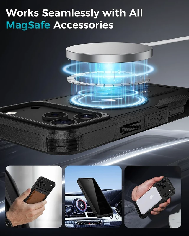 Alt view image 6 of 7 - 3 in 1 for iPhone 18 Pro Max Case with Privacy Screen Protector Black