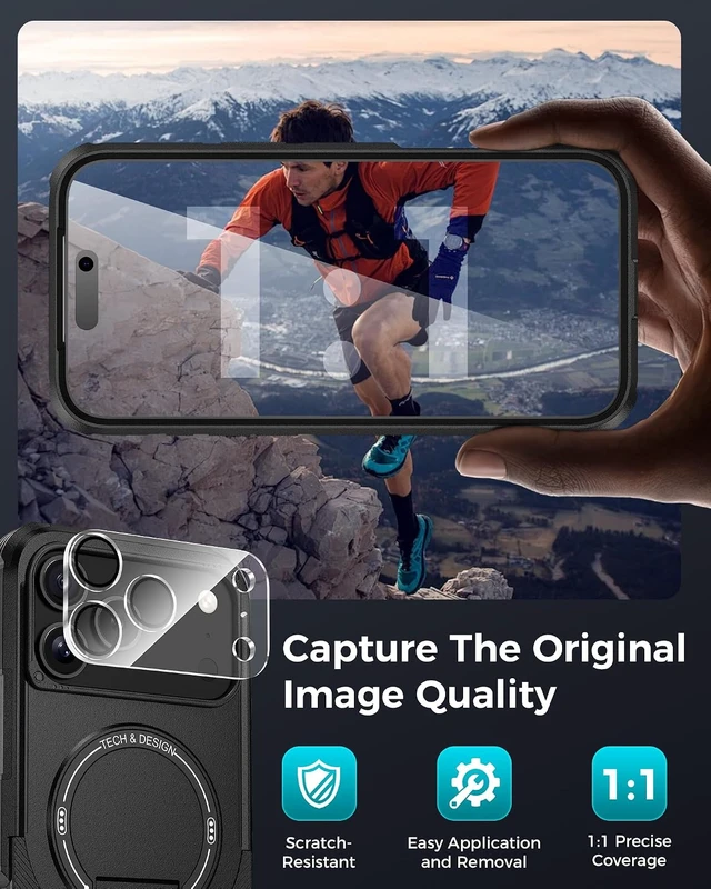 Alt view image 7 of 7 - 3 in 1 for iPhone 18 Pro Max Case with Privacy Screen Protector Black