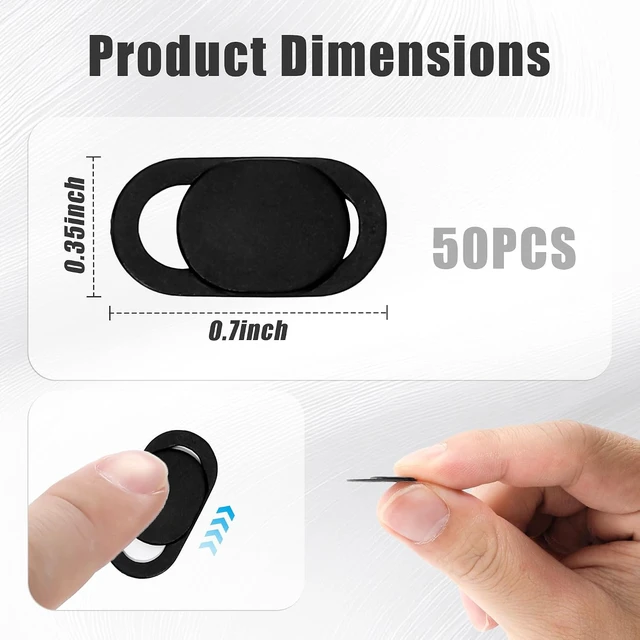 Alt view image 2 of 7 - 50 Pcs Webcam Cover Slide Ultra-Thin Cell Phone Camera Cover