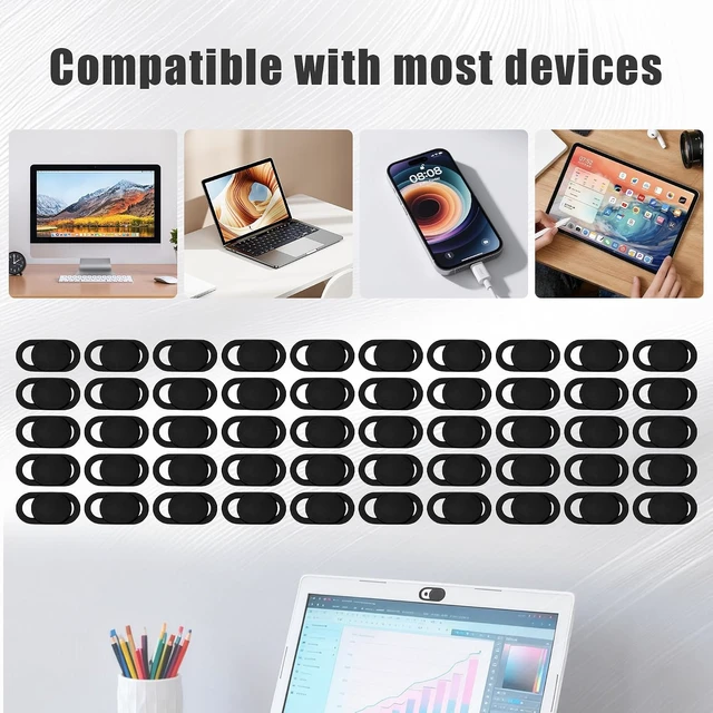 Alt view image 6 of 7 - 50 Pcs Webcam Cover Slide Ultra-Thin Cell Phone Camera Cover