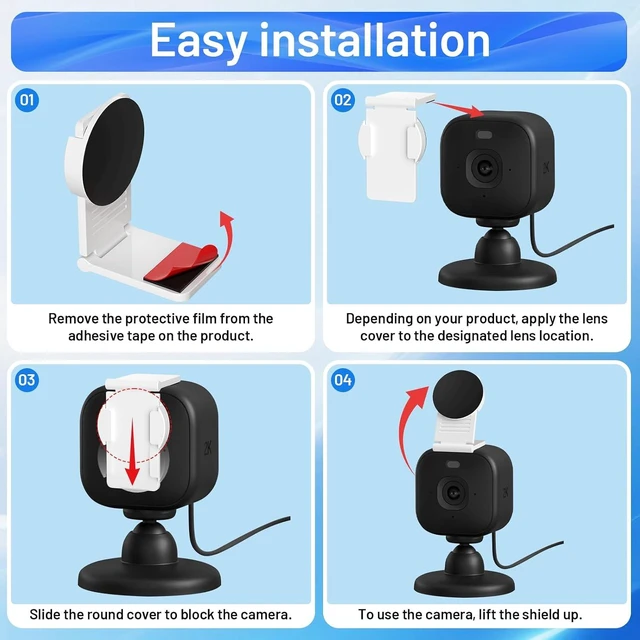 Alt view image 5 of 7 - Privacy Lens Cover for Ring/Blink/Tapo/Eufy Indoor Cameras 2-Pack White