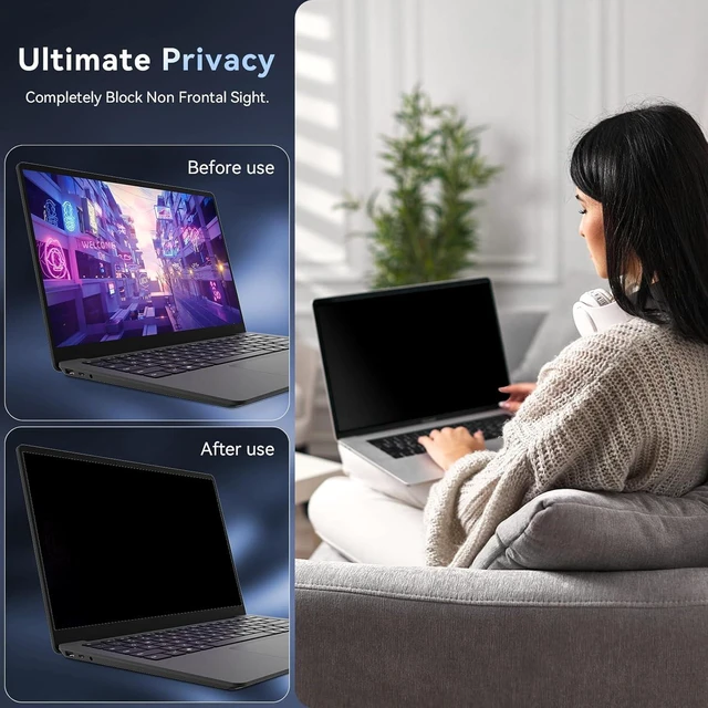 Alt view image 2 of 7 - Laptop Privacy Screen Compatible with 14 Inch 16:10 Aspect Ratio 302x188mm