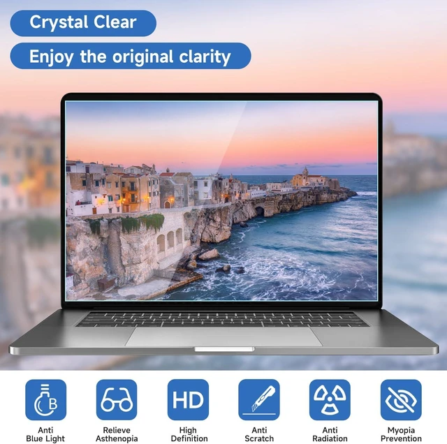 Alt view image 4 of 7 - 2 Pcs 14 Inch (1920x1200P) Laptop Blue Light Screen Protector Reduce Eye Strain Anti Glare Blue Light Blocking Screen Protector for 14 with 16:10 Resolution HP/////