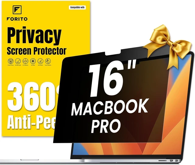 Main image of 360° Privacy Screen Protector Compatible with MacBook Pro 16 inch (2024 2023 2022 2021 M4 M3 M2 M1 Pro Max) Anti Peeping Anti Glare Anti Blue Light Laptop Privacy Screen Shield