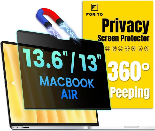 Main image of Magnetic Privacy Screen Protector Compatible with MacBook Air 13.6/13 inch (2022-2026 M2 M3 M4 M5) 360° Anti Peeping Removable Anti Blue Light Anti Glare Laptop Privacy Screen Shield