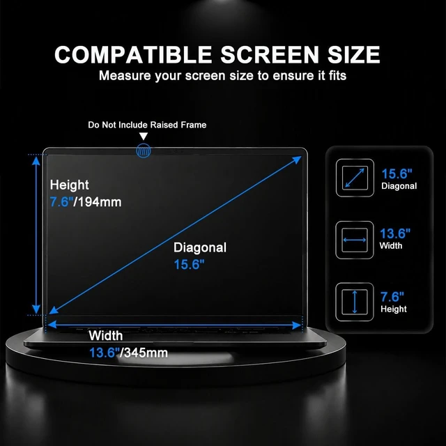 Alt view image 5 of 7 - 15.6 Laptop Screen Protector Blue Light Glare Filter Compatible with 15.6 HP//////MSI/Razer Blade/ Gram/SGIN 15.6 inch 16:9 Aspect Laptop Eye Protection Blue Light Filter